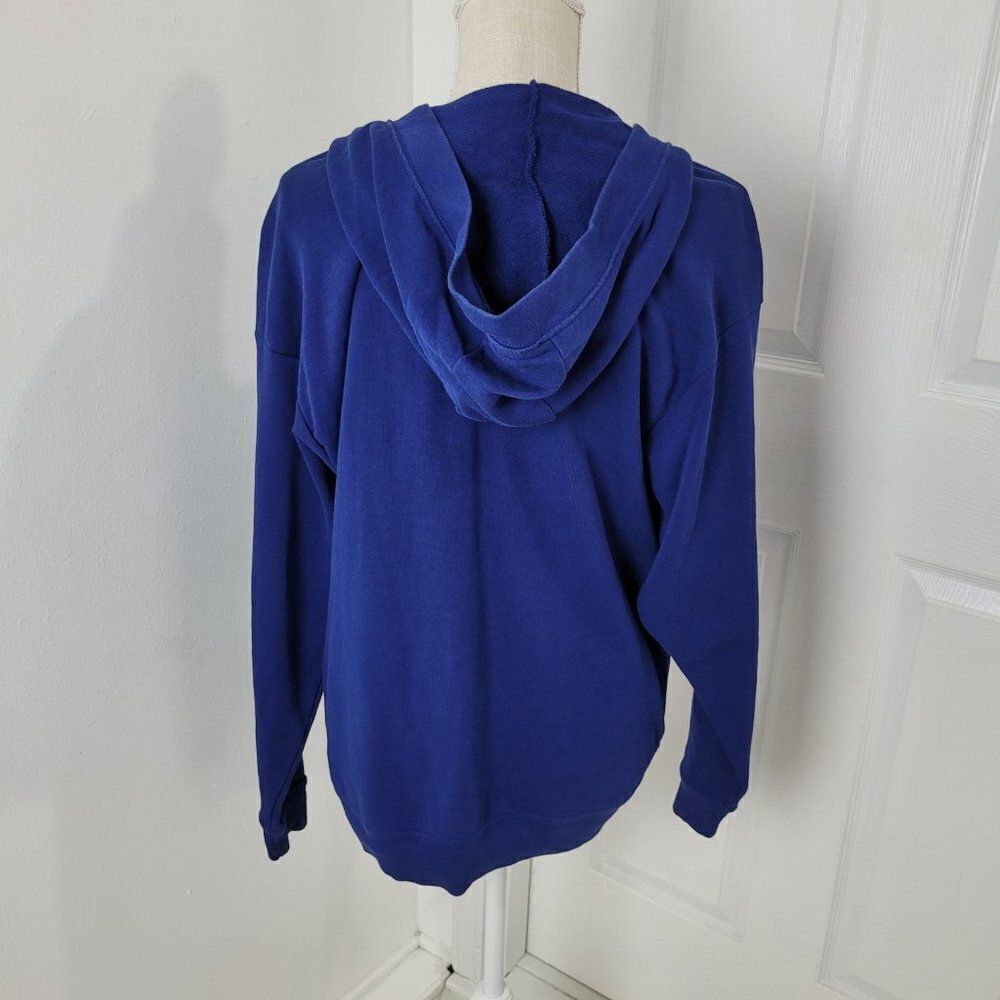 Nike Hoodie Womens Small Blue Lace Up V Neck Void Terry Pocket Pullover - Picture 5 of 14